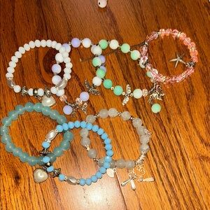 Charming Beaded Bracelet Set with Charms